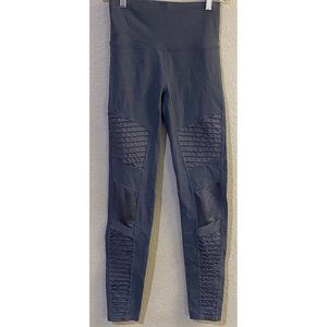 Alo Women's XS Charcoal Gray Vented Panel Leg Yoga Leggings 25" x 30"